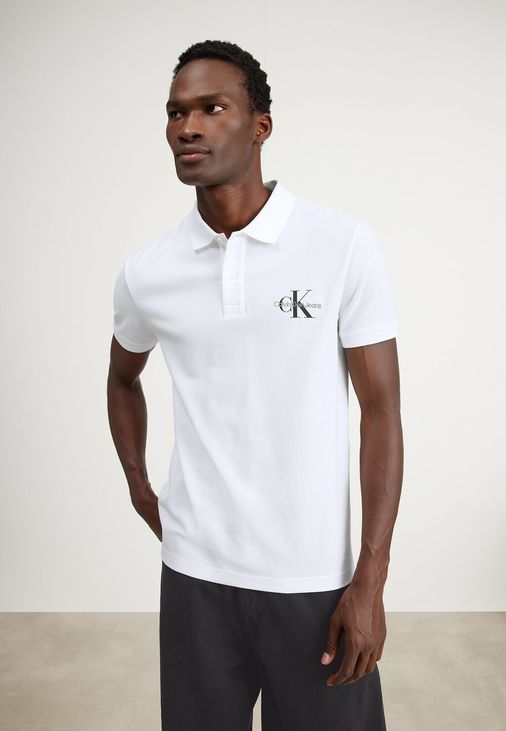 

Поло Monologo Calvin Klein Jeans, цвет bright white