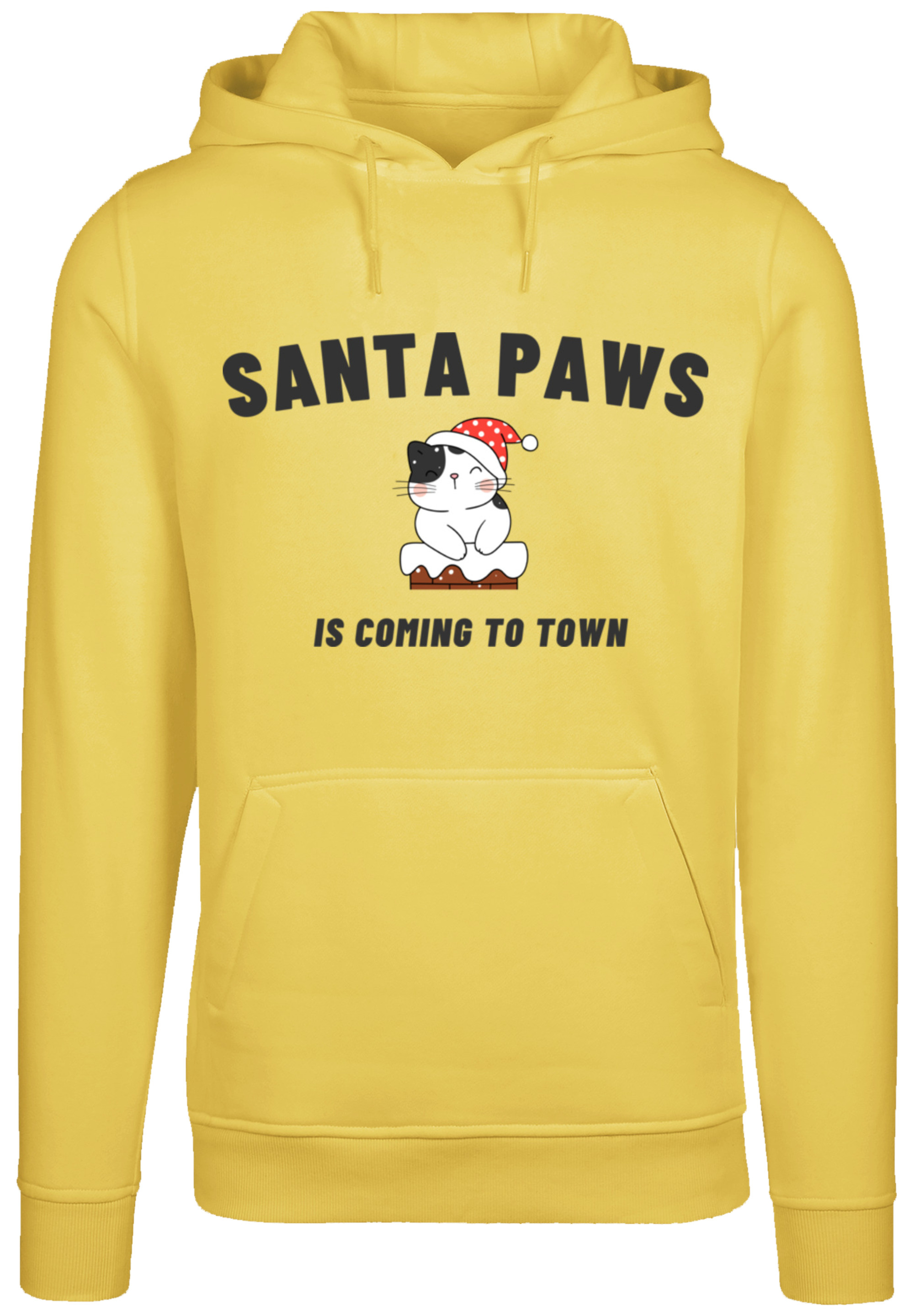 Пуловер F4NT4STIC Hoodie Santa Paws Christmas Cat, цвет taxi yellow