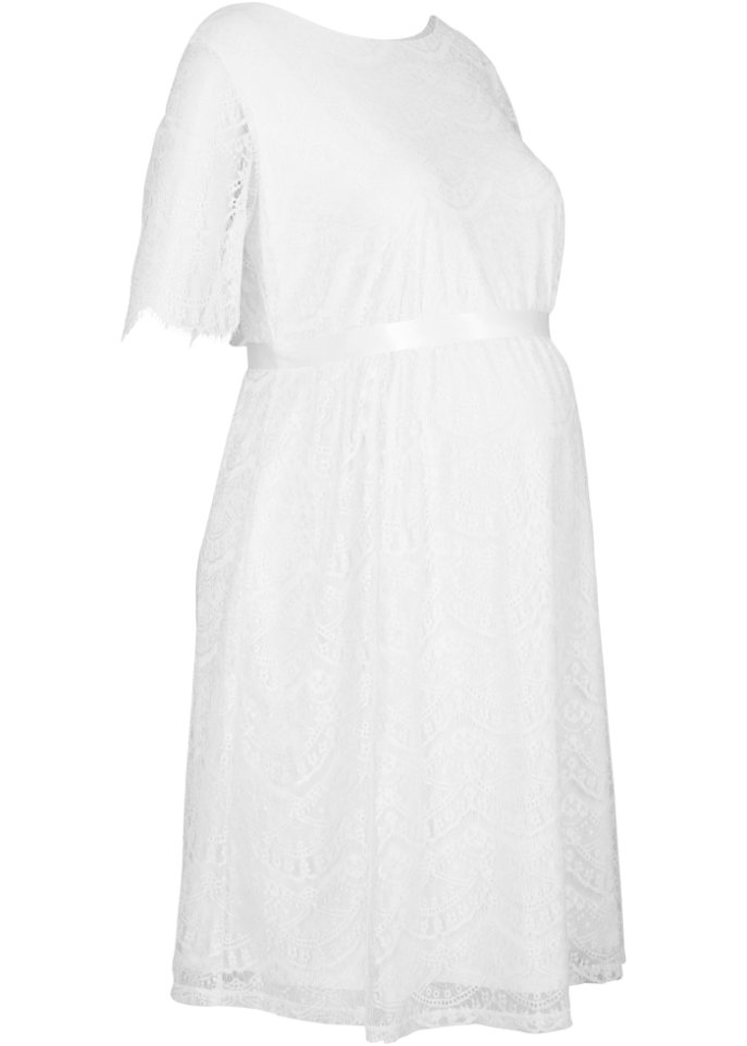 Свадебное платье для беременных из кружева короткий рукав Bpc Bonprix Collection, белый платье oodji элегантное 40 размер
