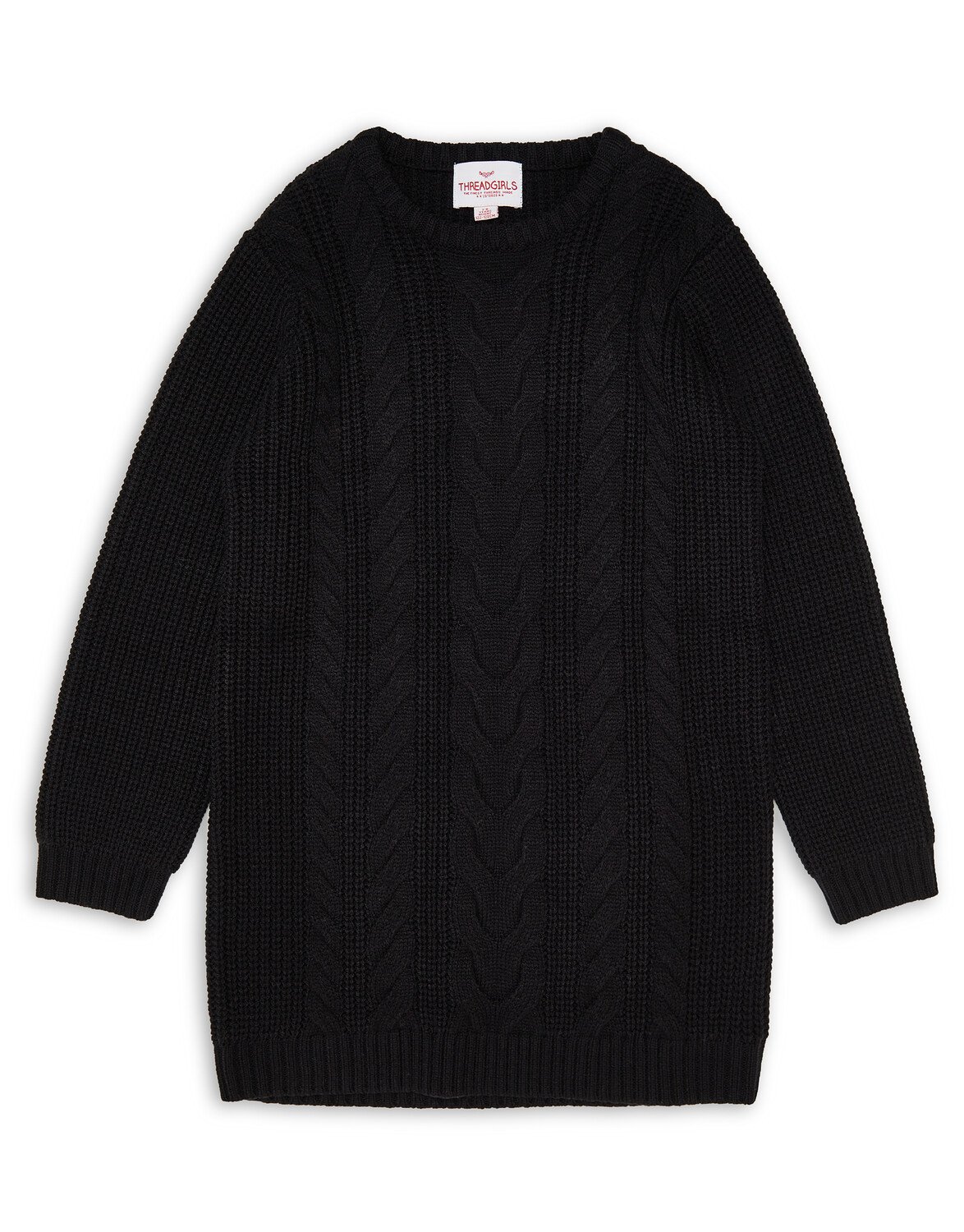 

Платье Threadgirls Strick THB Thistle Cable Knitted Dress, черный