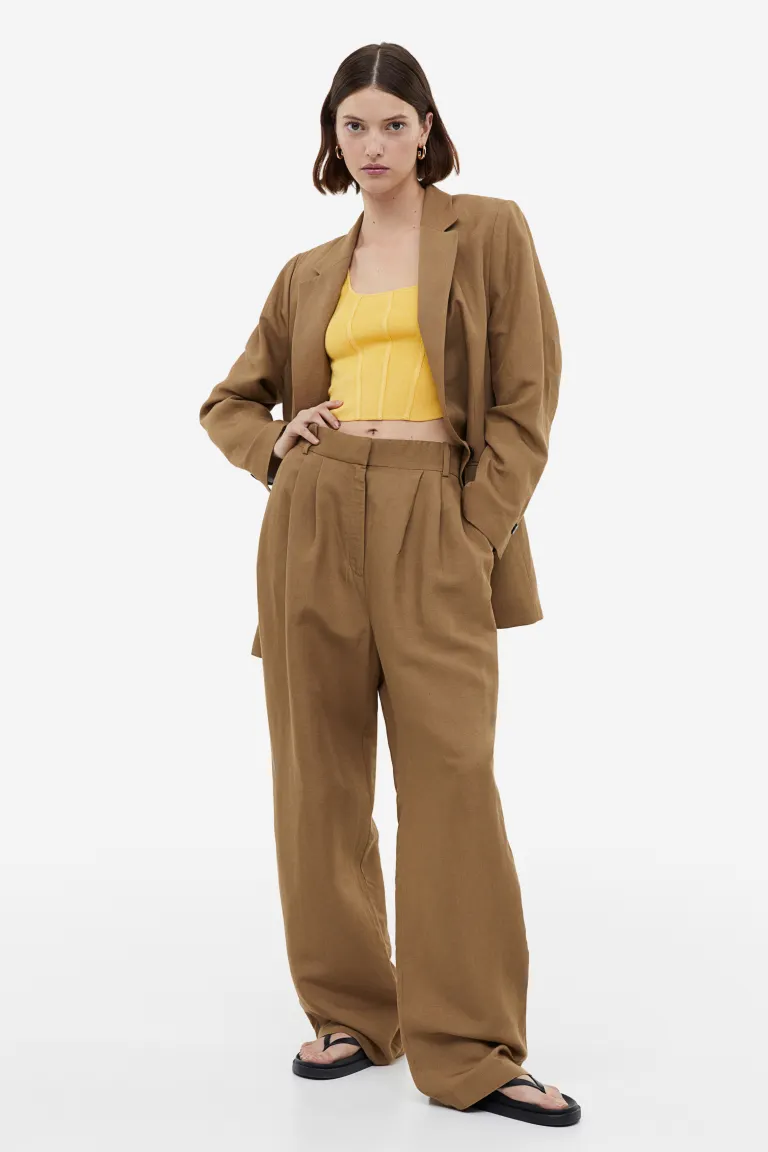 

Топ-корсет с тонкой сеткой H&M, желтый