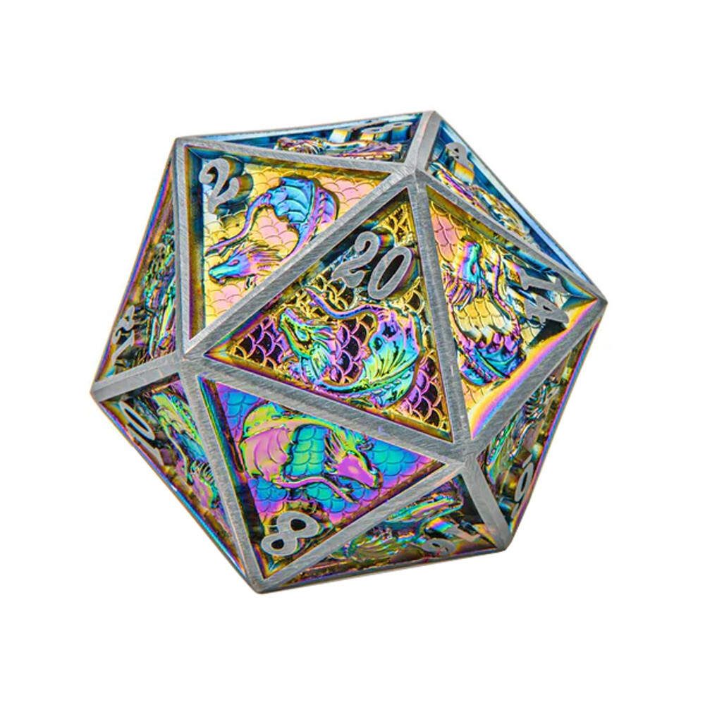 

Аксессуары Hymgho Premium Gaming Premium 45mm Metal d20: Dragon - Brushed Rainbow
