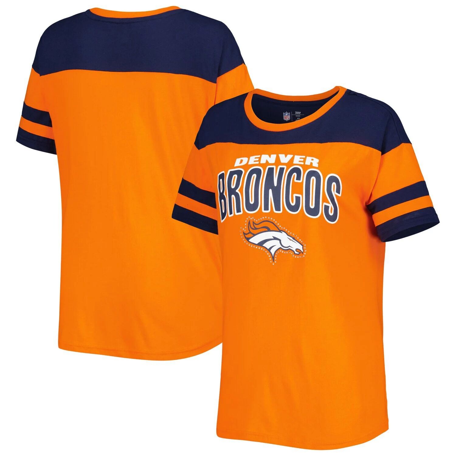 

Женская футболка G-III 4Her от Carl Banks оранжево-темно-синего цвета Denver Broncos Play the Ball G-III