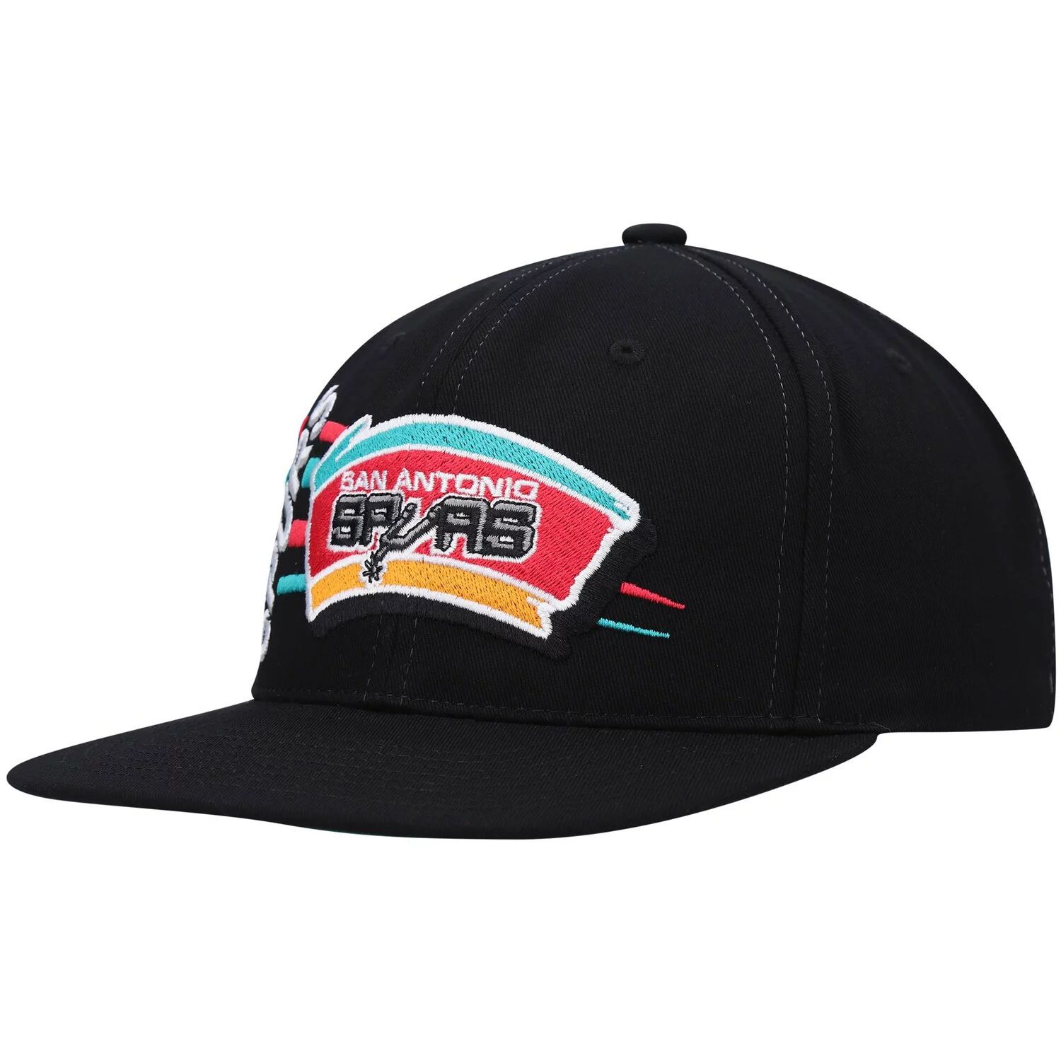 

Мужская черная мужская кепка Mitchell & Ness San Antonio Spurs из твердой древесины в стиле ретро Bolt Deadstock Snapback