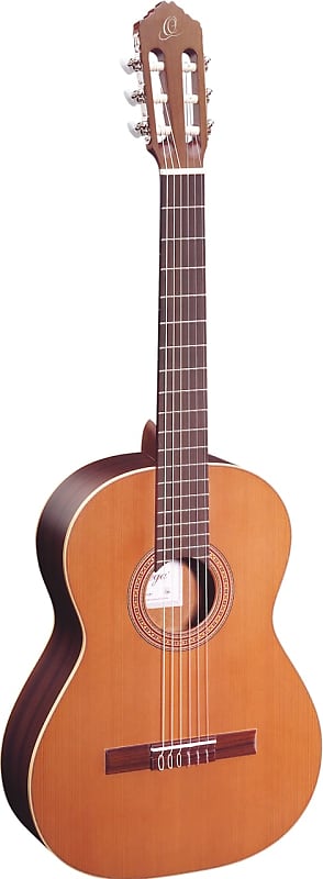 Акустическая гитара Ortega Guitars R190 Traditional Series Classical 6-String Guitar w/ Free Bag, Made in Spain with Solid North American Cedar Top and Caoba Body, Satin Finish
