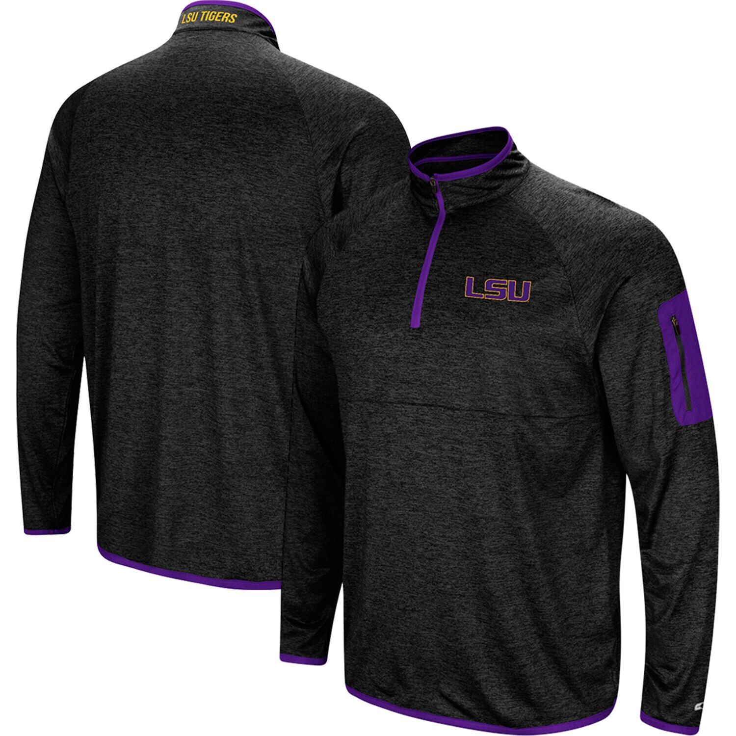 

Мужской черный пуловер с молнией в четверть LSU Tigers Amnesia Colosseum