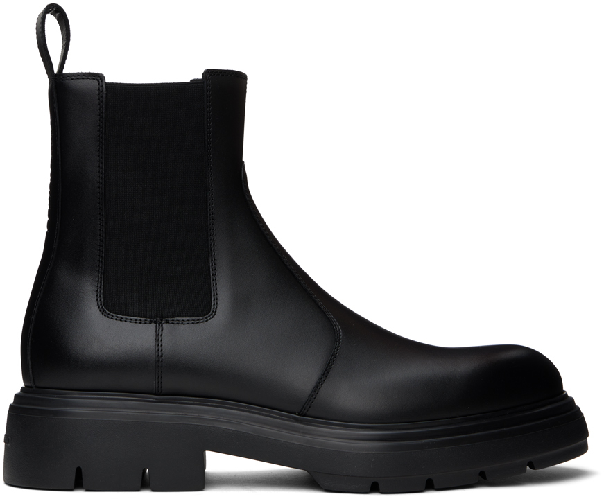 Черные кожаные ботинки челси Ferragamo ботинки челси из кожи высокие 38 черный
