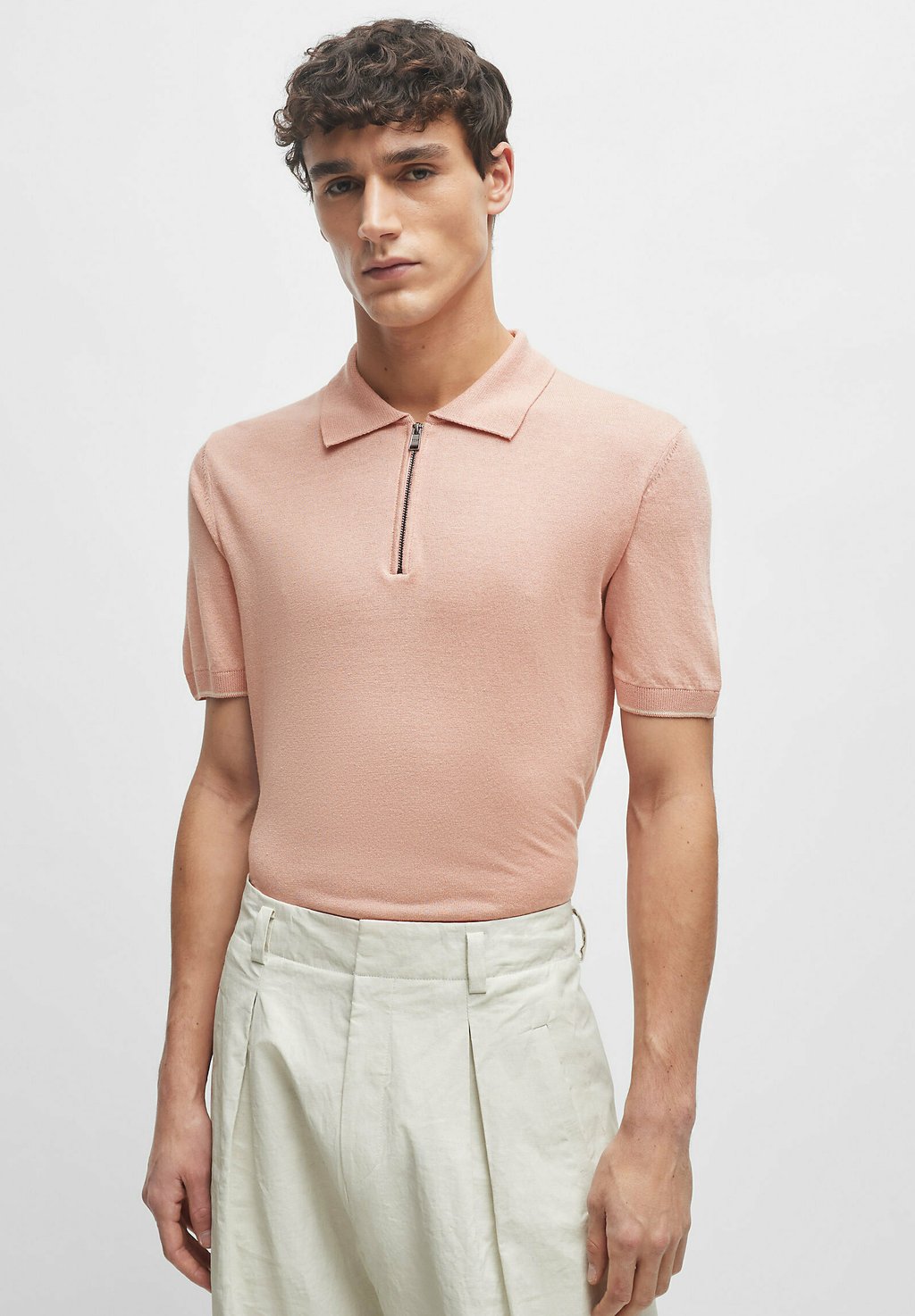 Рубашка-поло Trieste BOSS, цвет open pink nine