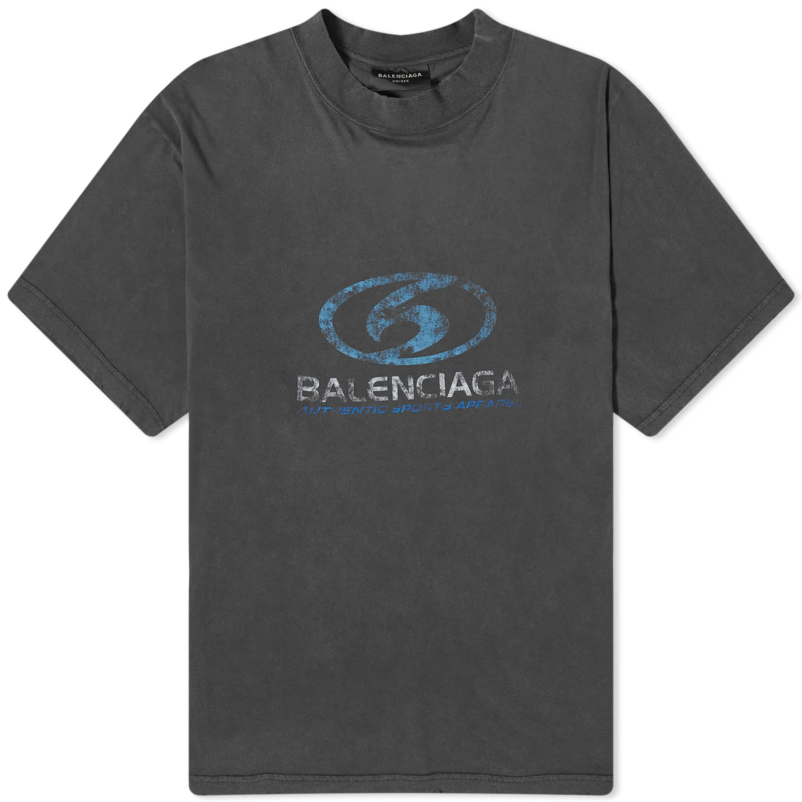 Футболка Balenciaga Surf Logo, цвет Faded Black & Blue