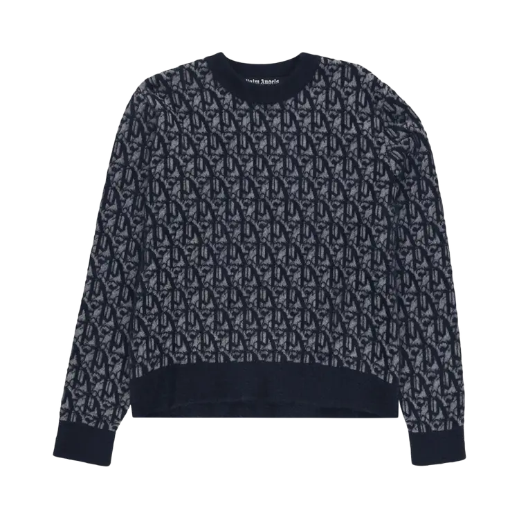 

Свитер Palm Angels Monogram Jacquard 'Grey/Black', серый