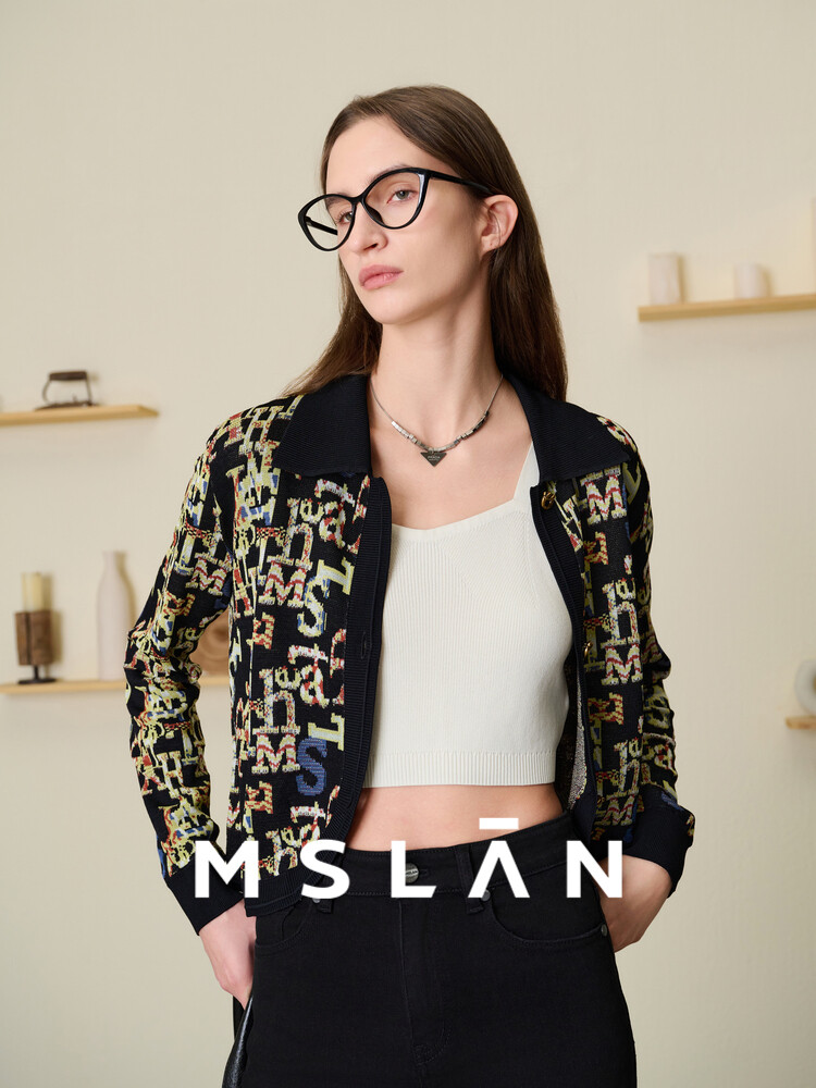 

Кардиган жаккардовый MSlan, черный