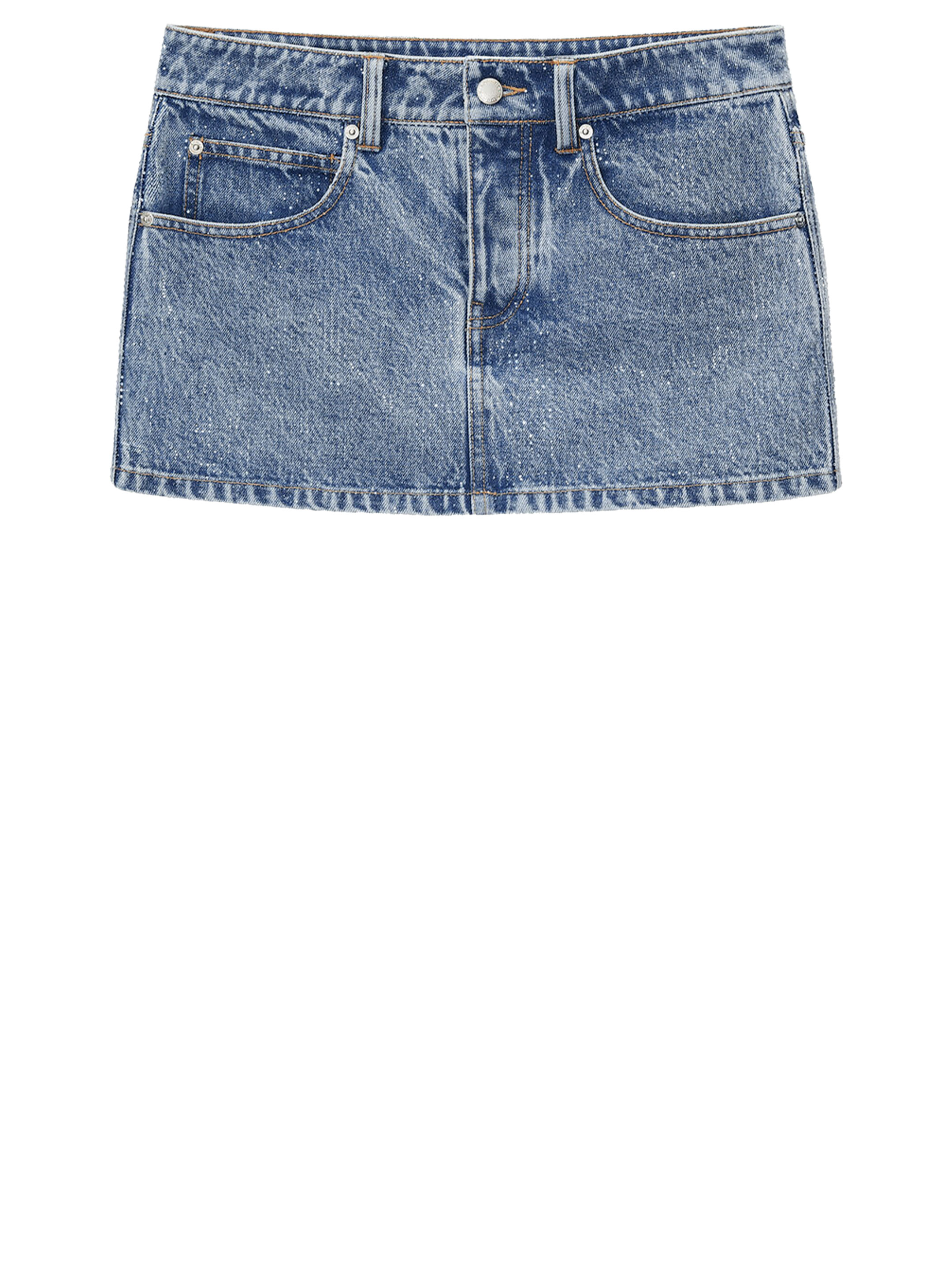светлая джинсовая мини юбка tommy jeans с логотипом по всей поверхности Мини юбка Alexander Wang Denim, синий
