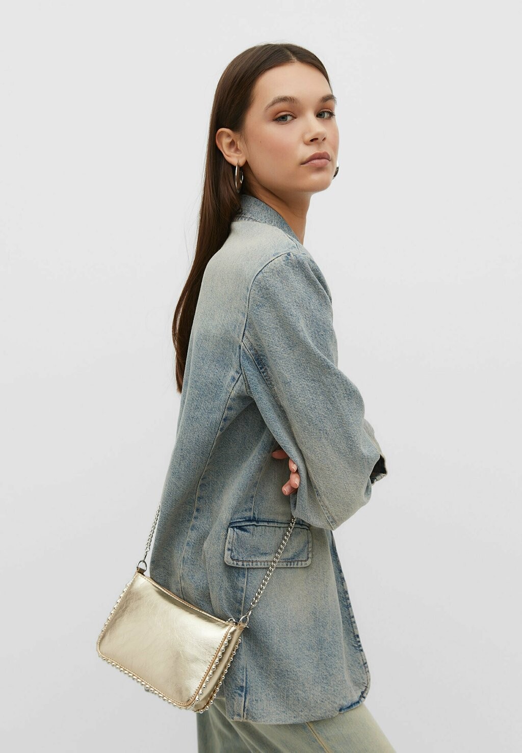 

Сумка на плечо Mini Beaded Stradivarius, цвет gold coloured