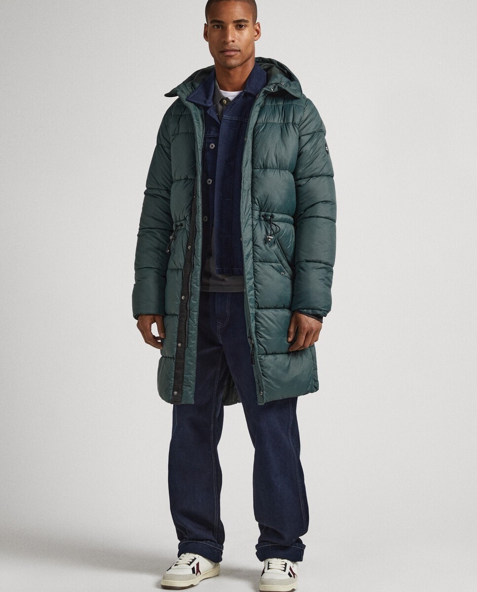 

Мужская утепленная парка с регулируемым капюшоном. Pepe Jeans, темно-зеленый