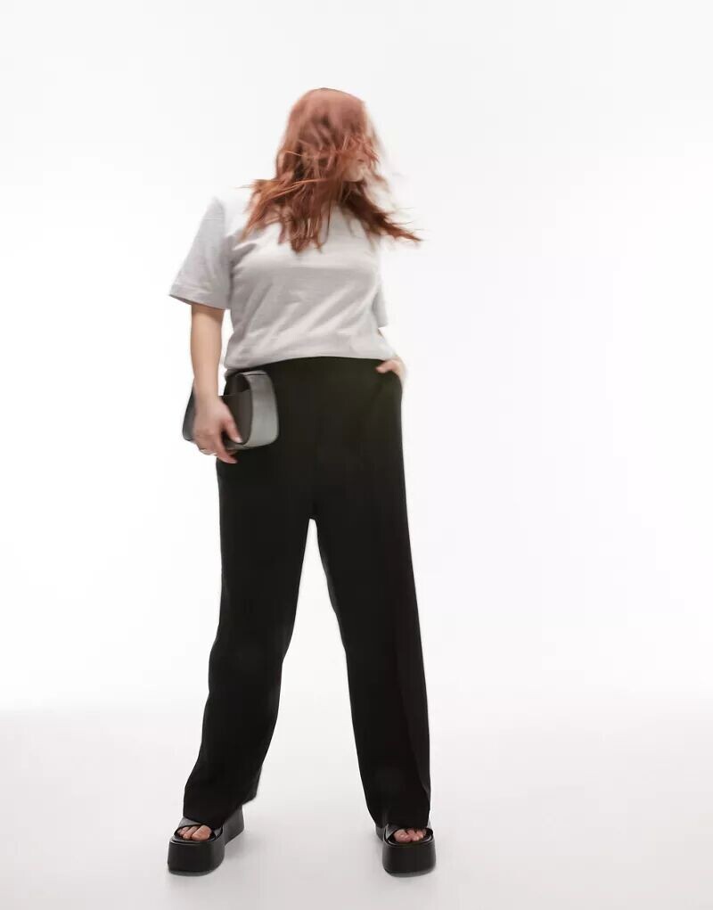 

Черные брюки с тонким швом Topshop Curve
