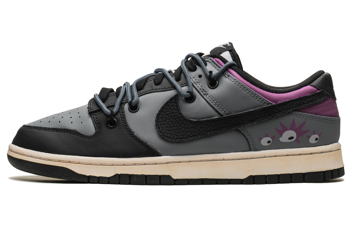 

Кроссовки Nike Dunk Skateboarding Shoes Unisex Low-top Black/purple, серый