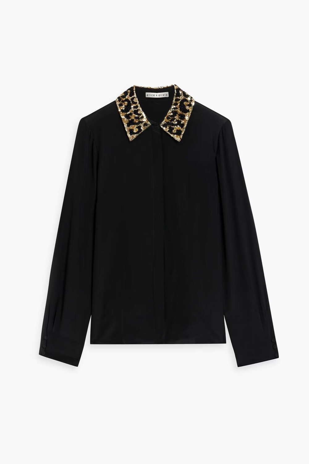 

Рубашка Willa с декором из шелковой вуали Alice + Olivia, черный
