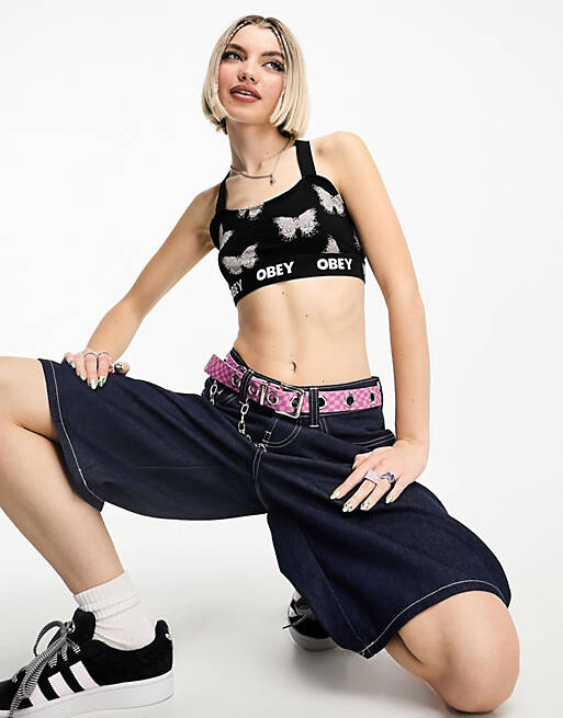 

Черная майка Obey Bow Lana