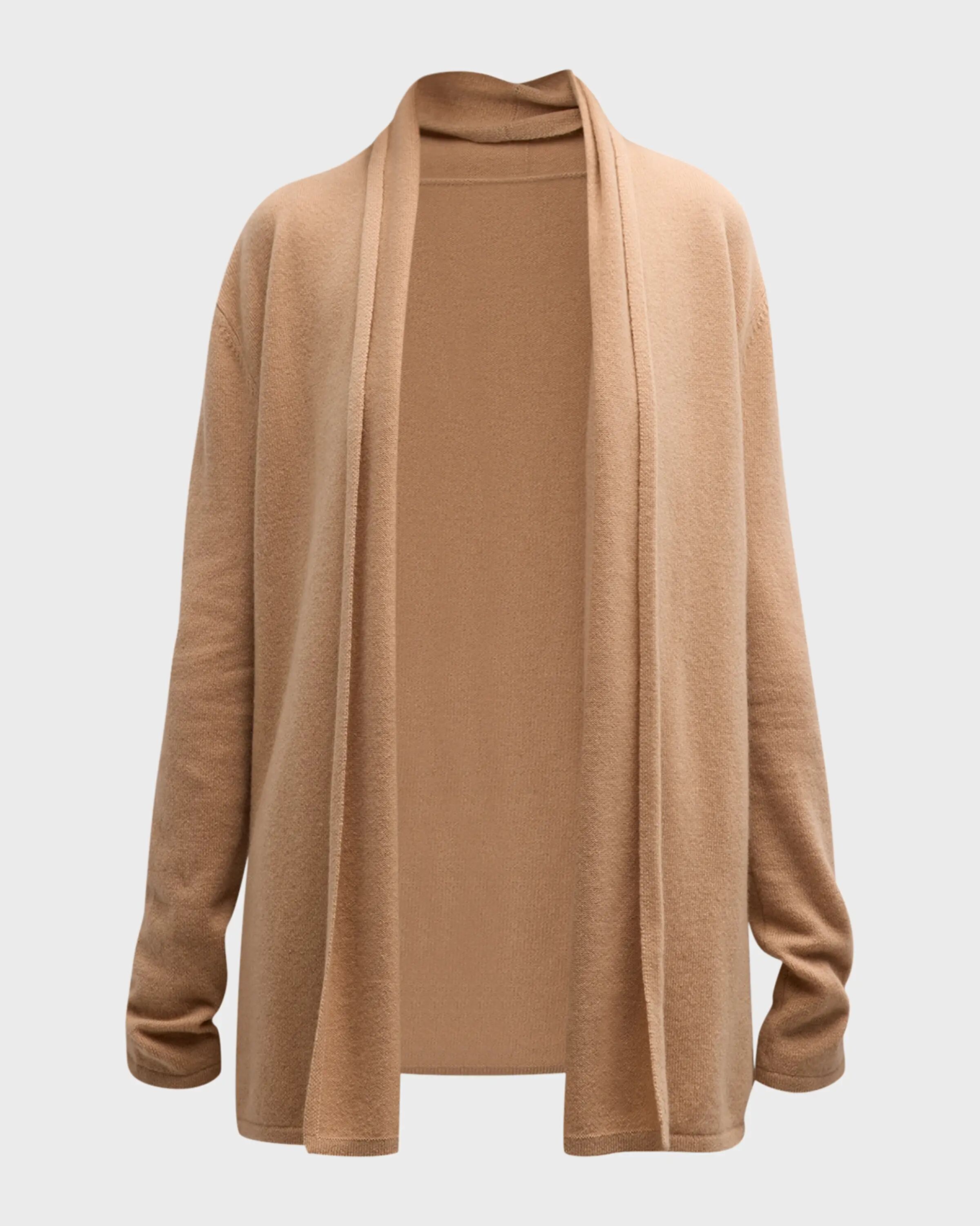 

Базовый открытый кардиган из кашемира Neiman Marcus Cashmere Collection, цвет Camel