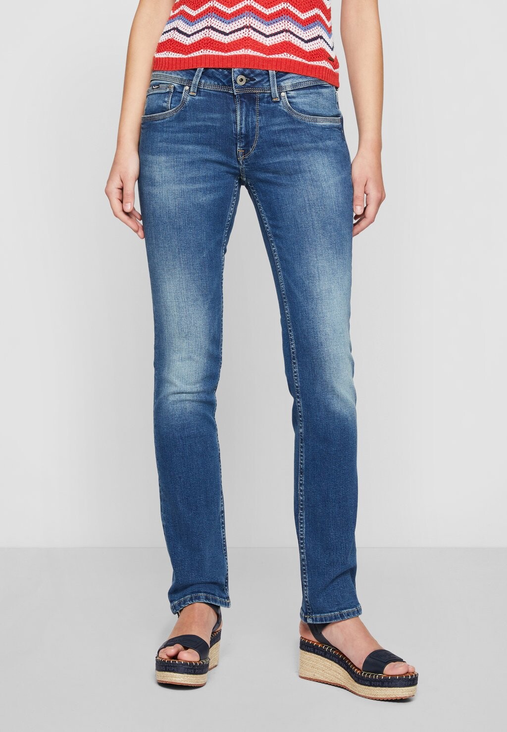

Джинсы прямого кроя Pepe Jeans Holly, синий