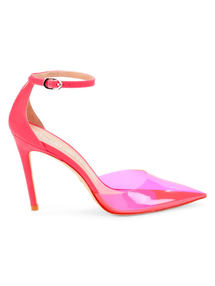 

Туфли с заостренным носком и ремешком на щиколотке Stuart Weitzman, цвет Neon Pink