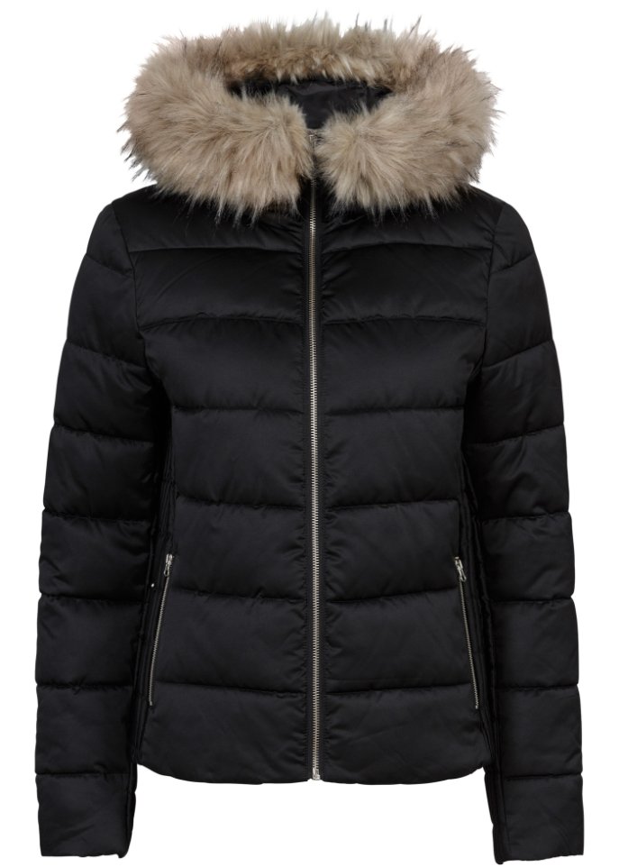 Легкая стеганая куртка из переработанного полиэстера Bodyflirt, черный женская стеганая куртка с капюшоном повседневная уличная куртка на молнии с карманами бархатная стеганая куртка без рукавов хлопковая бе
