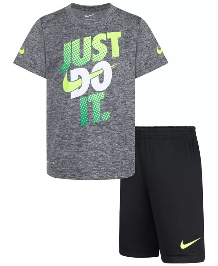 

Футболка и шорты Dropsets для маленьких мальчиков, комплект из 2 предметов Nike, мультиколор