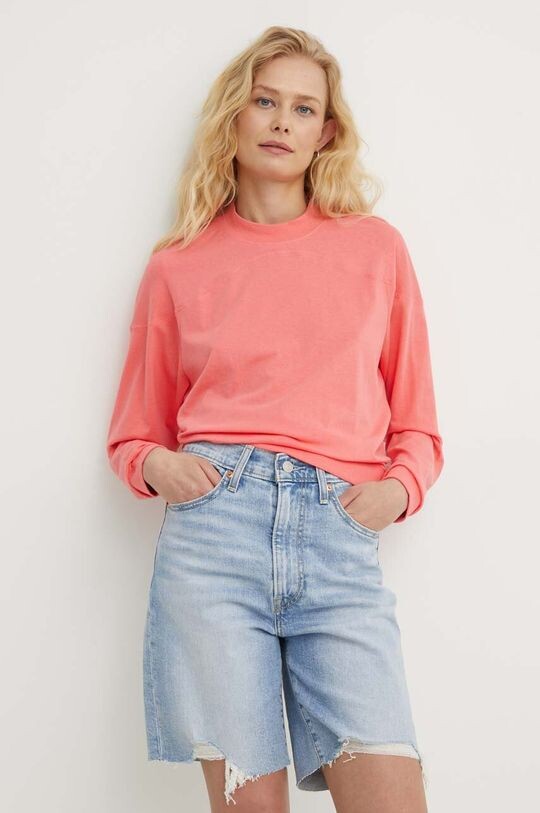 

Хлопковая рубашка с длинным рукавом G-Star Raw, розовый