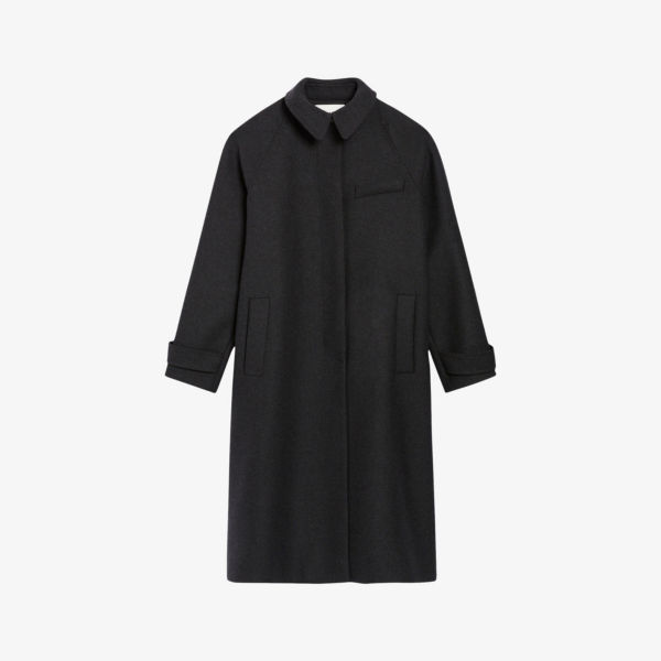 Пальто из смесовой шерсти с рукавами реглан и хлястиком на пуговицах Claudie Pierlot, цвет noir / gris галант двубортное пальто из смесовой шерсти claudie pierlot цвет noir gris