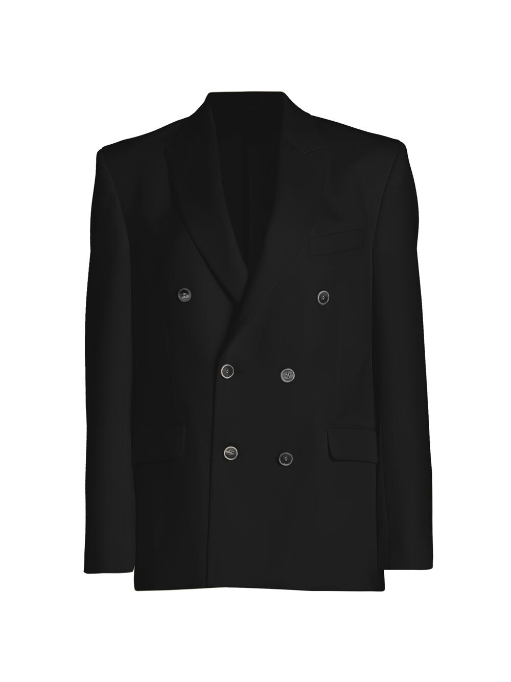 

Двубортный шерстяной блейзер WARDROBE.NYC, черный