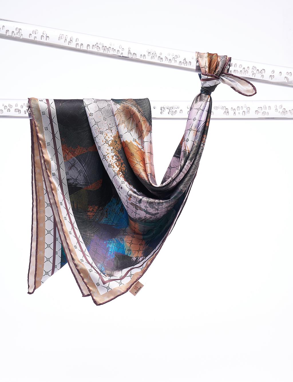 Шарф с абстрактным узором Сливовый Kayra плиссированный шарф с абстрактным узором монограммы серый kayra