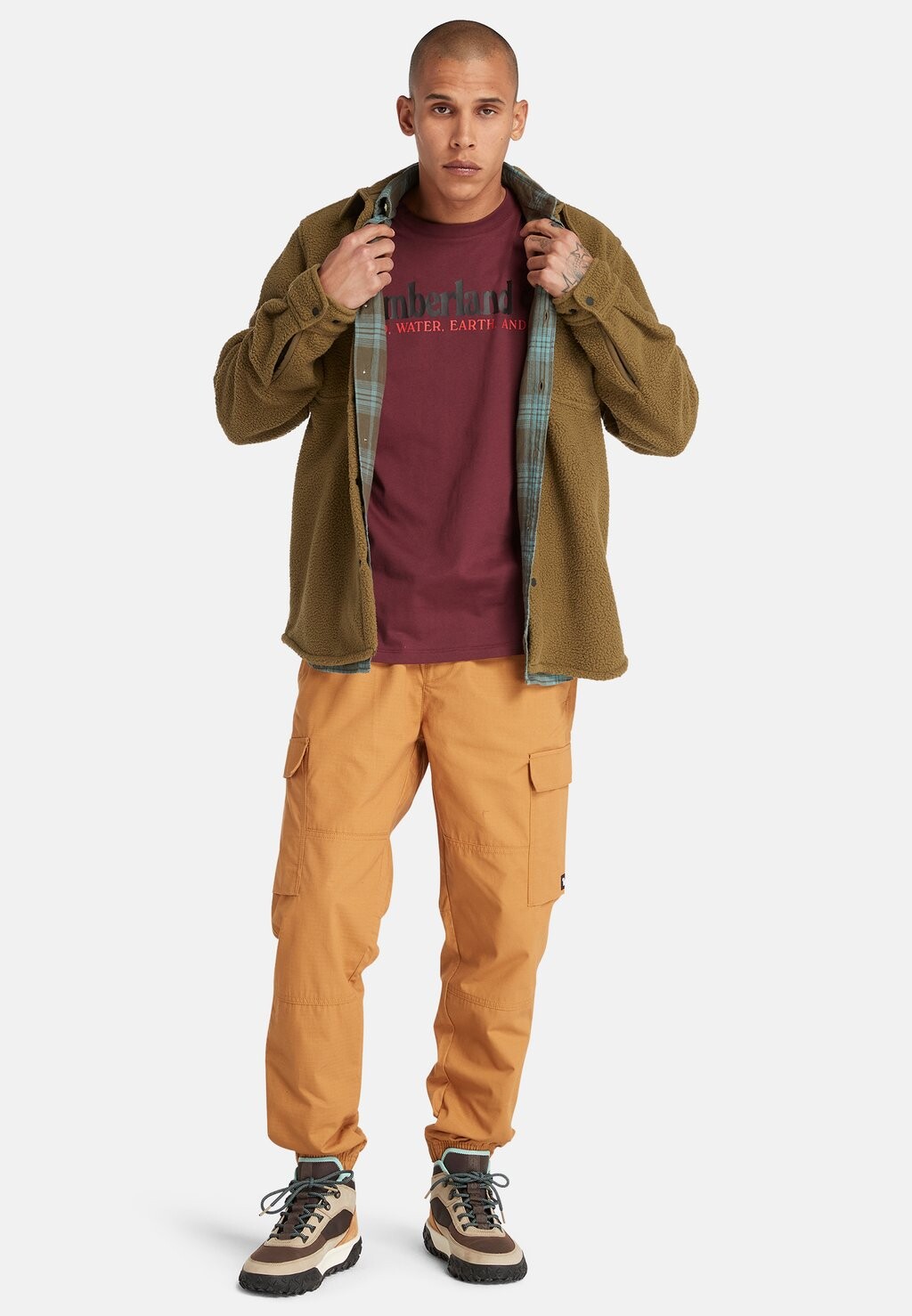 

Футболка с принтом Wwes Front Timberland, цвет port royale