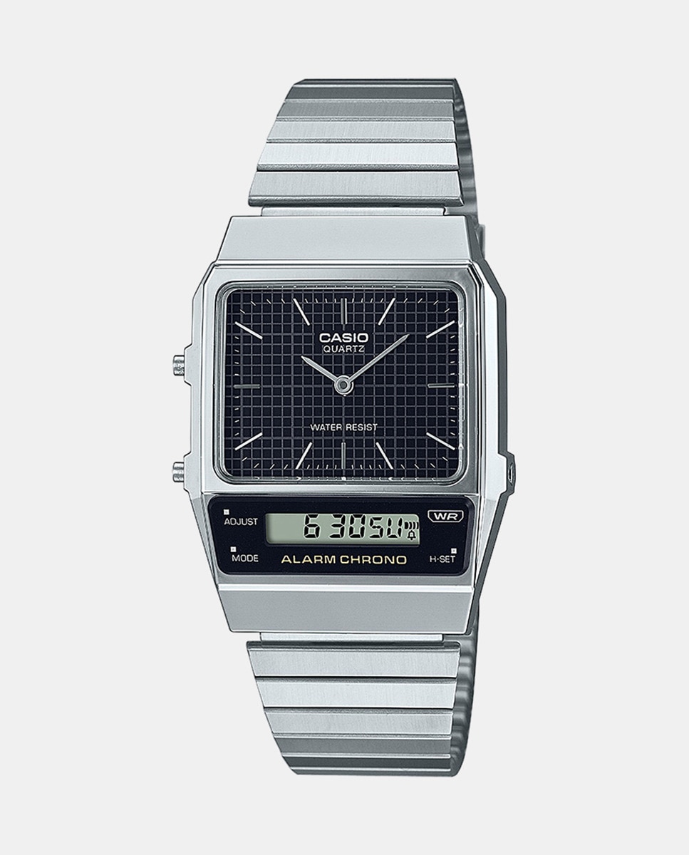 Casio Vintage New Combi AQ-800E-1AEF Стальные мужские часы Casio, серебро часы casio aq 800e 1aef