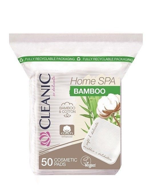 Ватные диски Cleanic Home SPA Bamboo, 50 шт ватные диски для лица квадратные cleanic home spa bamboo 50 шт