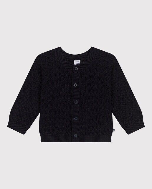 

Детский хлопковый вязаный кардиган Petit Bateau, синий