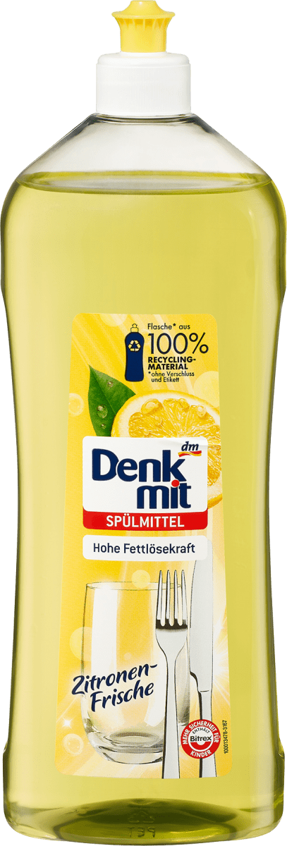 Жидкость для мытья посуды лимонная свежесть 1 л. Denkmit