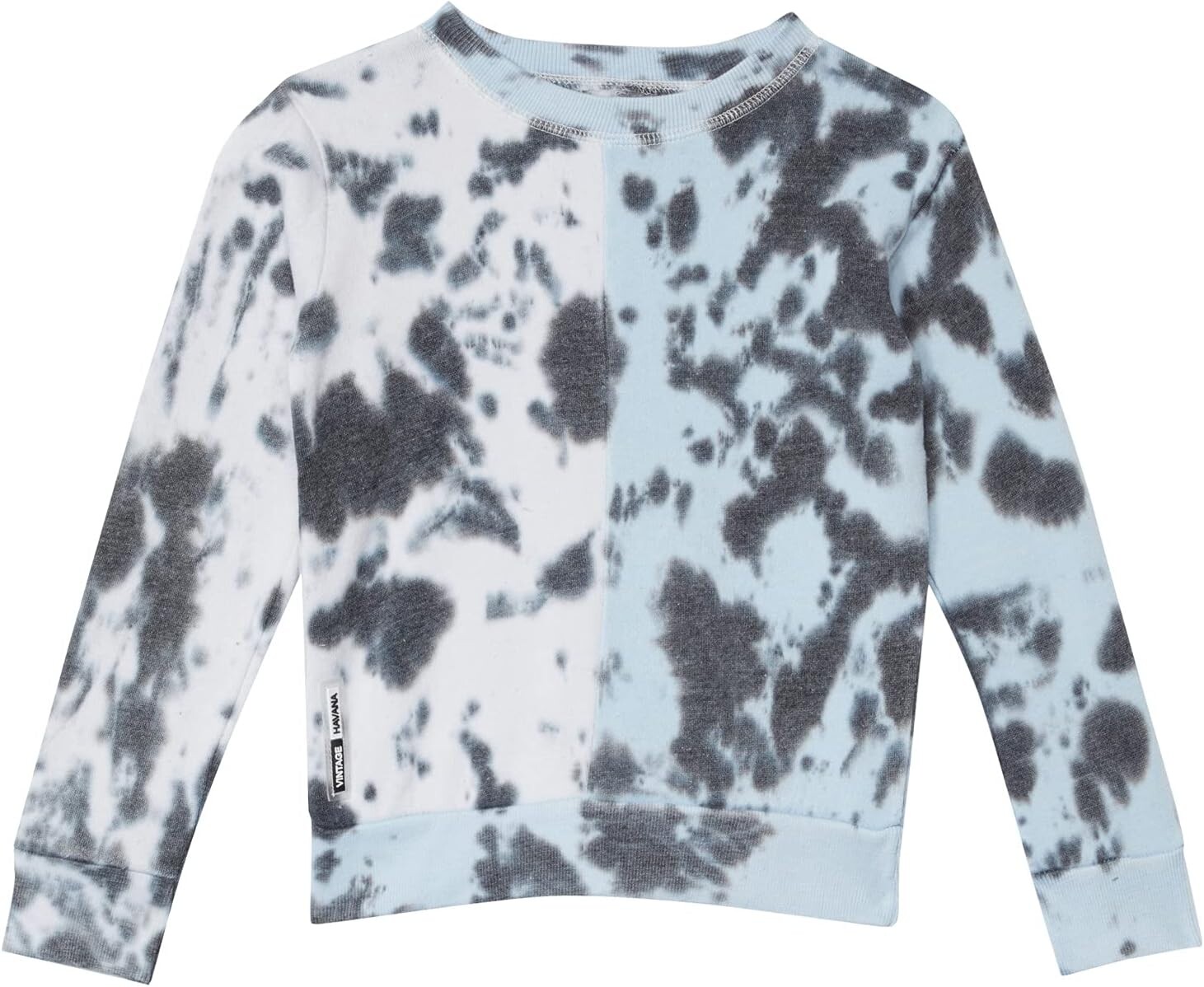 

Толстовка Vintage Havana Tie-Dye Color-Block Long Sleeve Crew Neck, цвет Stormy