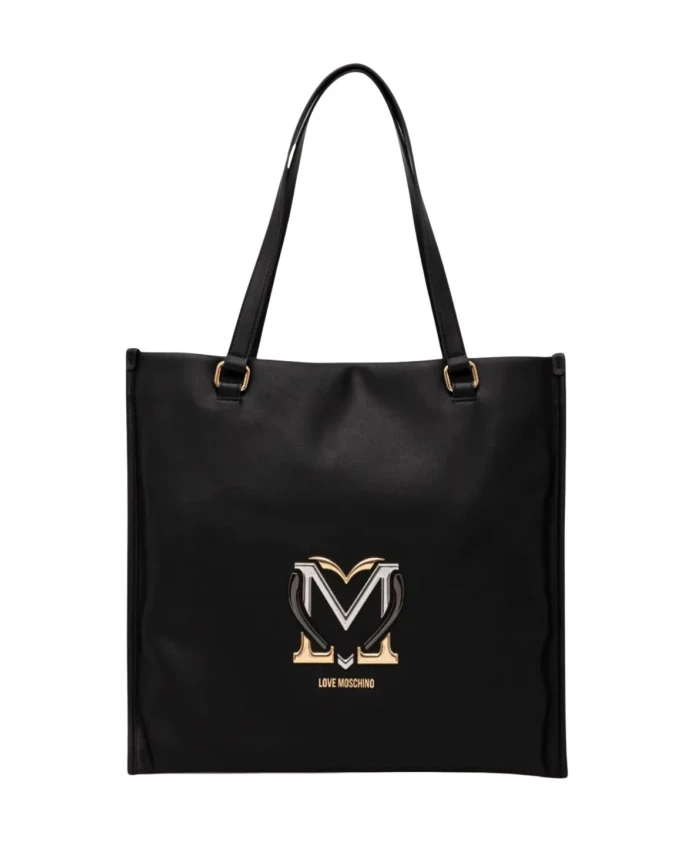 

Элегантная сумка с золотым сердцем Love Moschino, черный