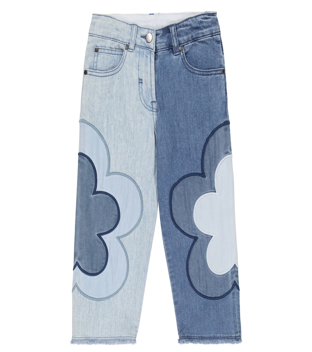 

Джинсы в технике пэчворк с цветочным принтом Stella McCartney Kids, синий