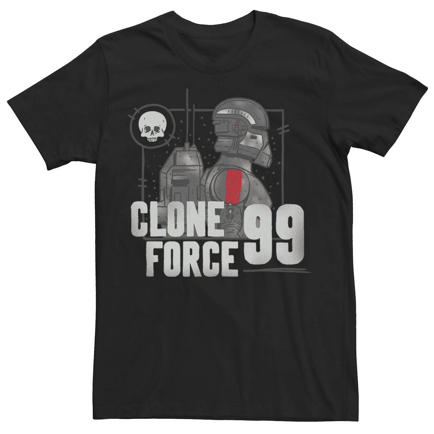 цена Мужская футболка Star Wars The Bad Batch Clone Force 99 с портретом в оттенках серого Licensed Character