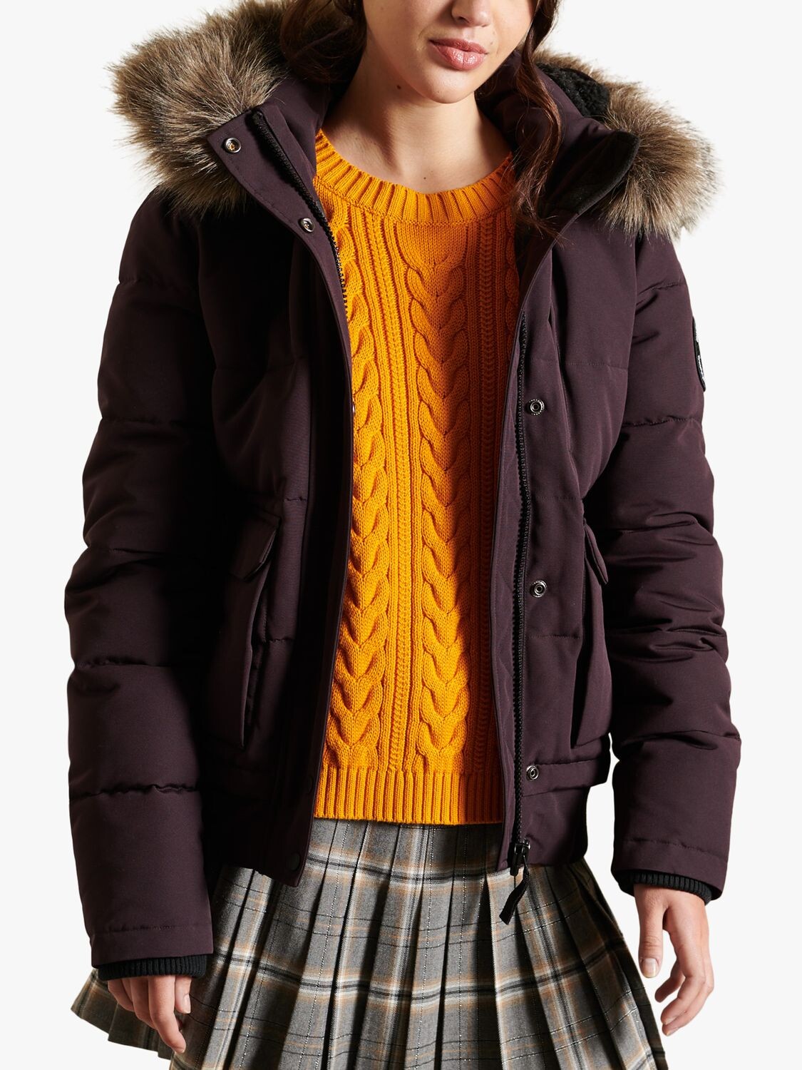 

Удлиненный бомбер Superdry Everest, сливовый