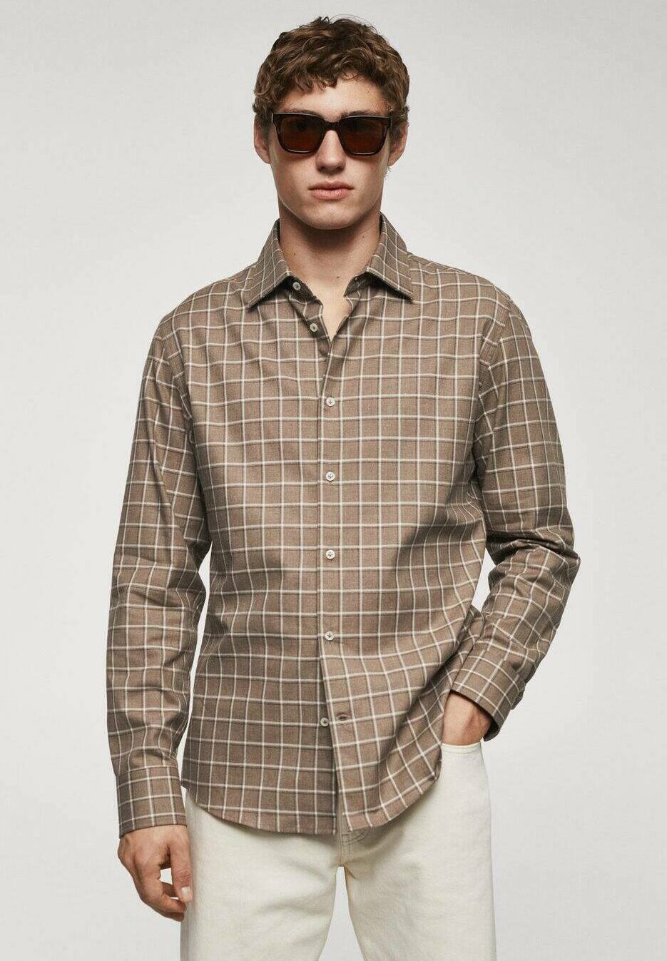 

Рубашка Roma Mango, цвет open beige