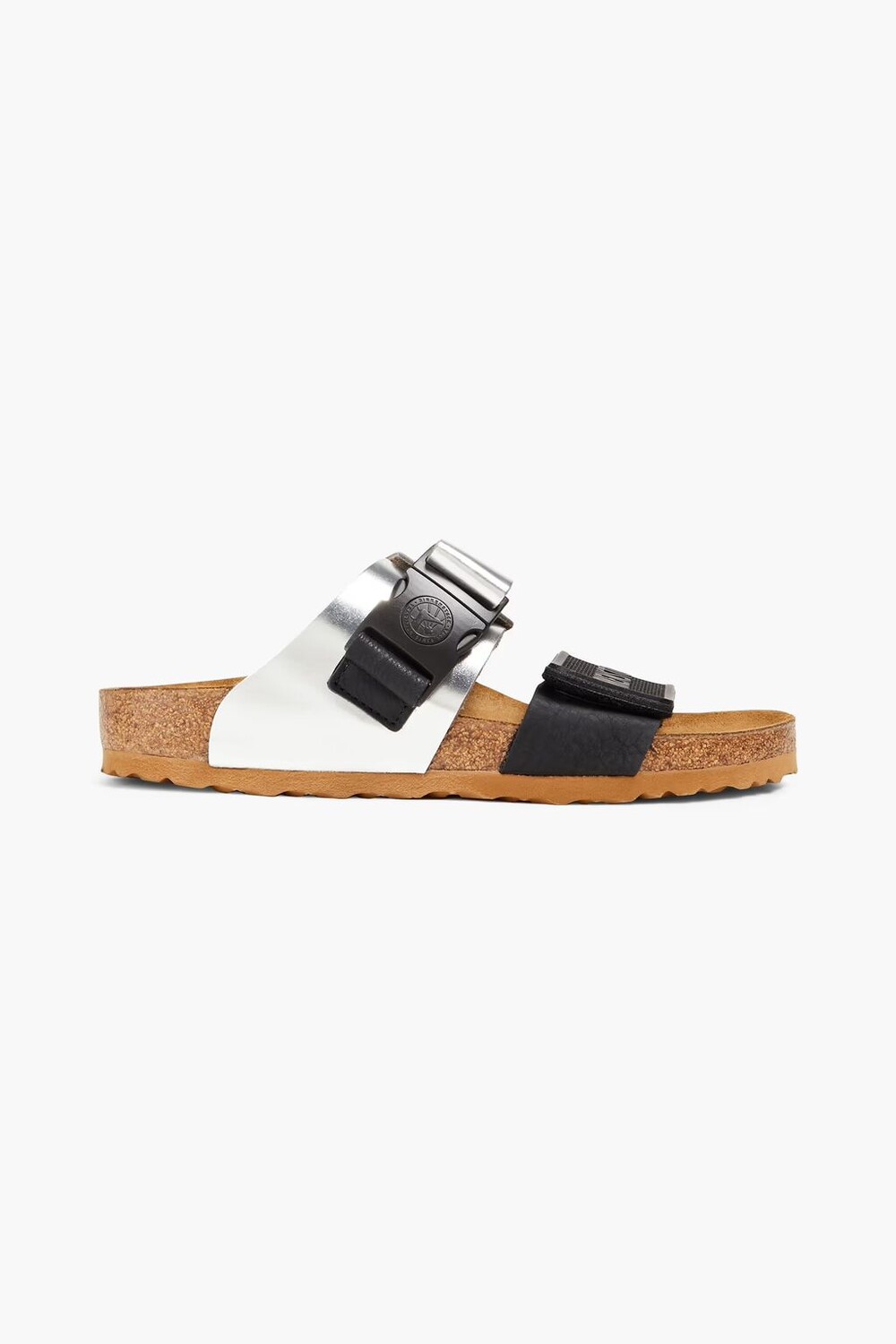 

Сандалии Rotterdam из каучука и зеркальной кожи Rick Owens X Birkenstock, серебро