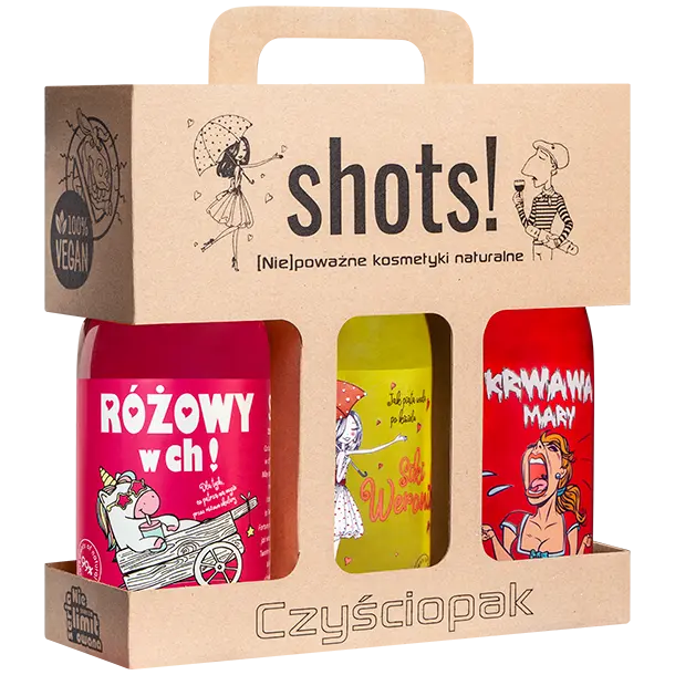 

Набор: женский гель для душа Shots! Czyściopak, 3x500 мл