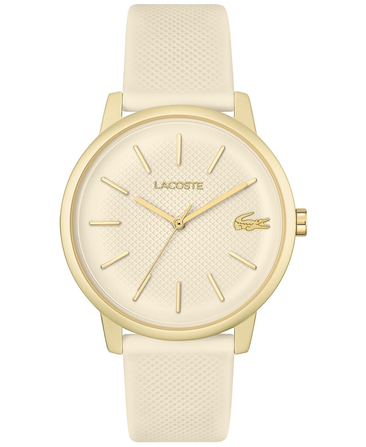 

Мужские часы L 12.12 с золотистым силиконовым ремешком, 42 мм Lacoste