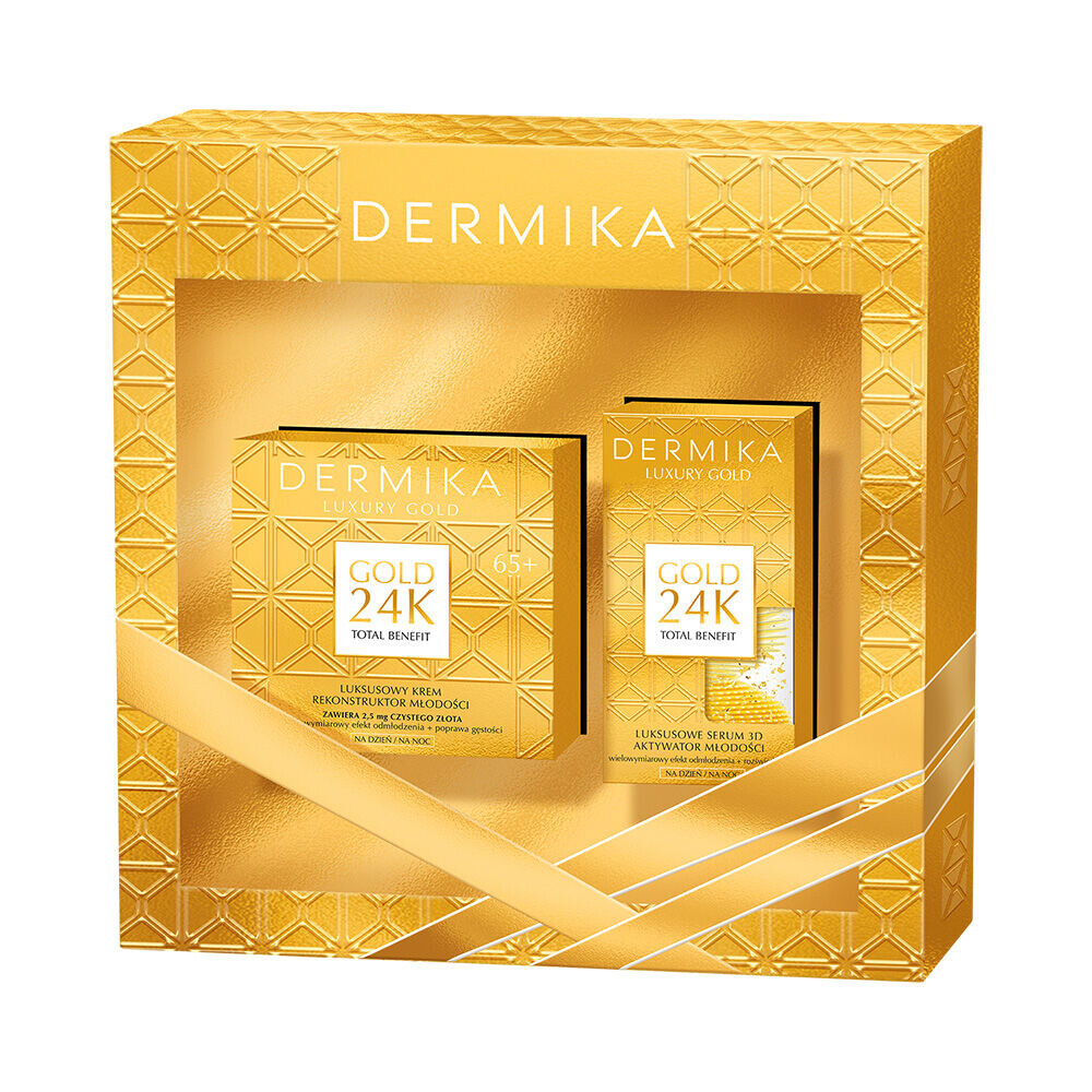 

Набор: роскошный крем для лица 65+ на день и ночь Dermika Luxury Gold, 60г