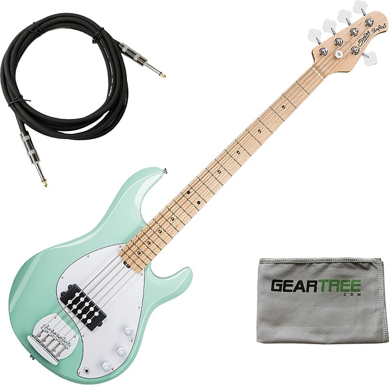 

Басс гитара Sterling StingRay Ray5 5-String Bass Guitar, Mint Green w/ Cable and Cloth