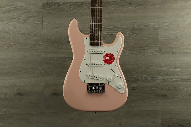 Электрогитара Squier Mini Stratocaster with Laurel Fretboard Shell Pink squier mini stratocaster v2 с грифом laurel dakota red mini stratocaster v2 with laurel fretboard