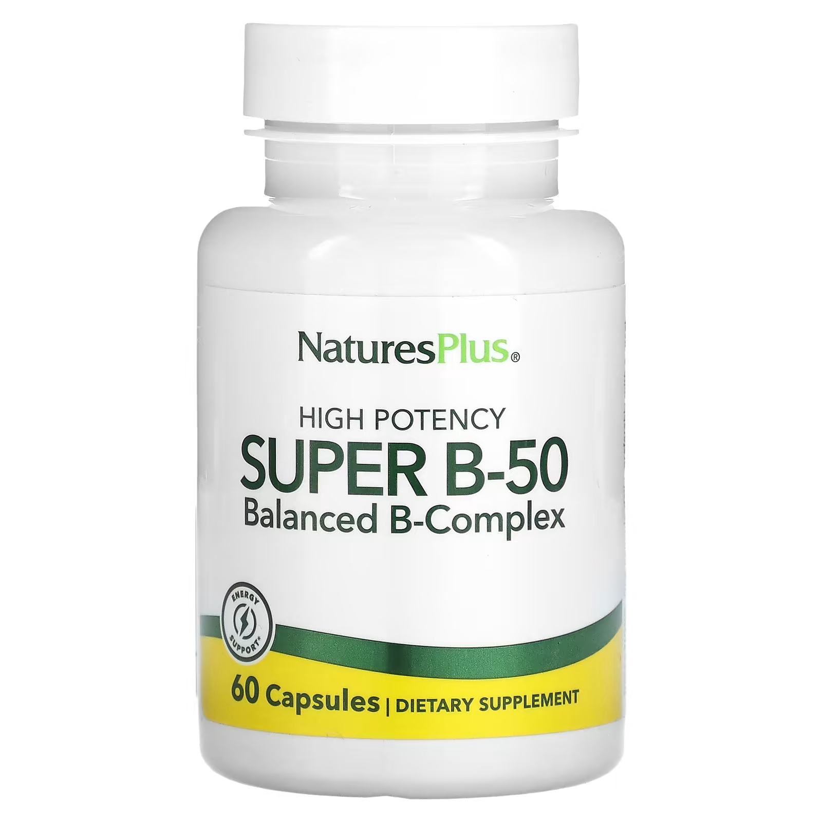 Биологически активная добавка NaturesPlus Super B-50, 60 капсул биологически активная добавка naturesplus 1000 мг 60 таблеток