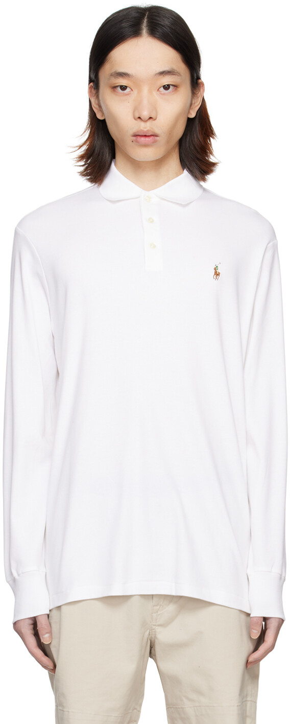 

Белая футболка-поло с вышивкой Polo Ralph Lauren